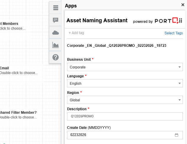 Naming on Oracle Eloqua: on-convention campaign and asset names generated from your naming standards.